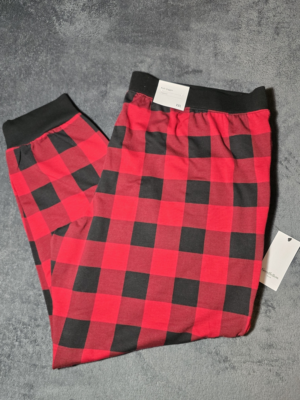 Goodfellow & Co Tapered Knit Jogger Pajama Pants - Buffalo Check - Size XXL